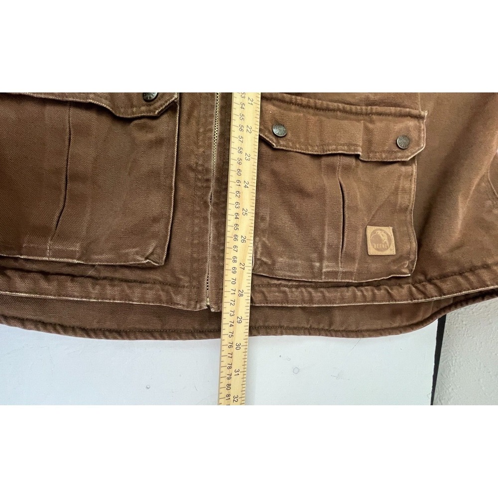 Berne Men's Canvas Sherpa Vest Size 2XL Brown Heavy Weight Barn Coat Workwear - Picture 6 of 11